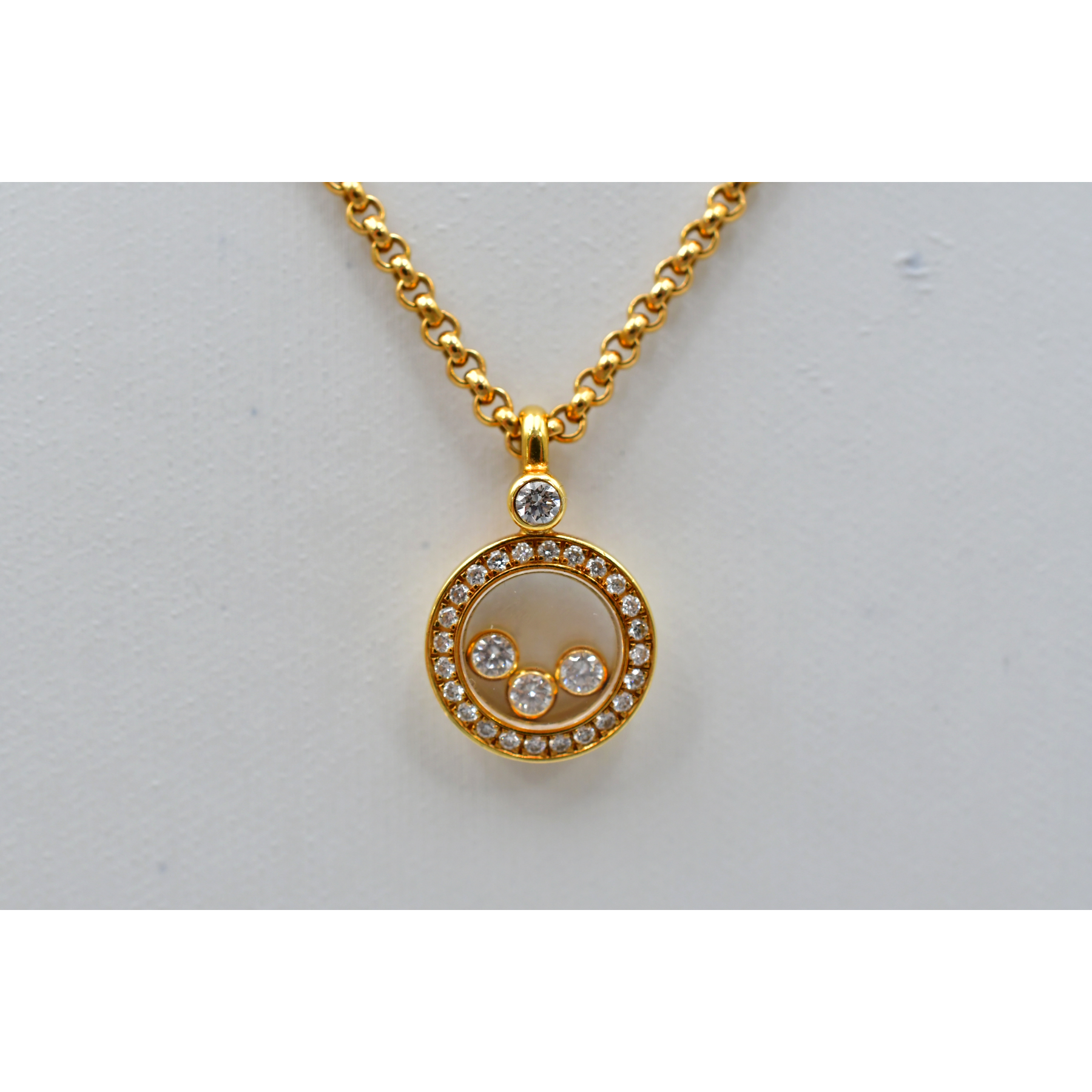 ショパール ハッピーダイヤモンド アイコン ネックレス 750YG Bランク