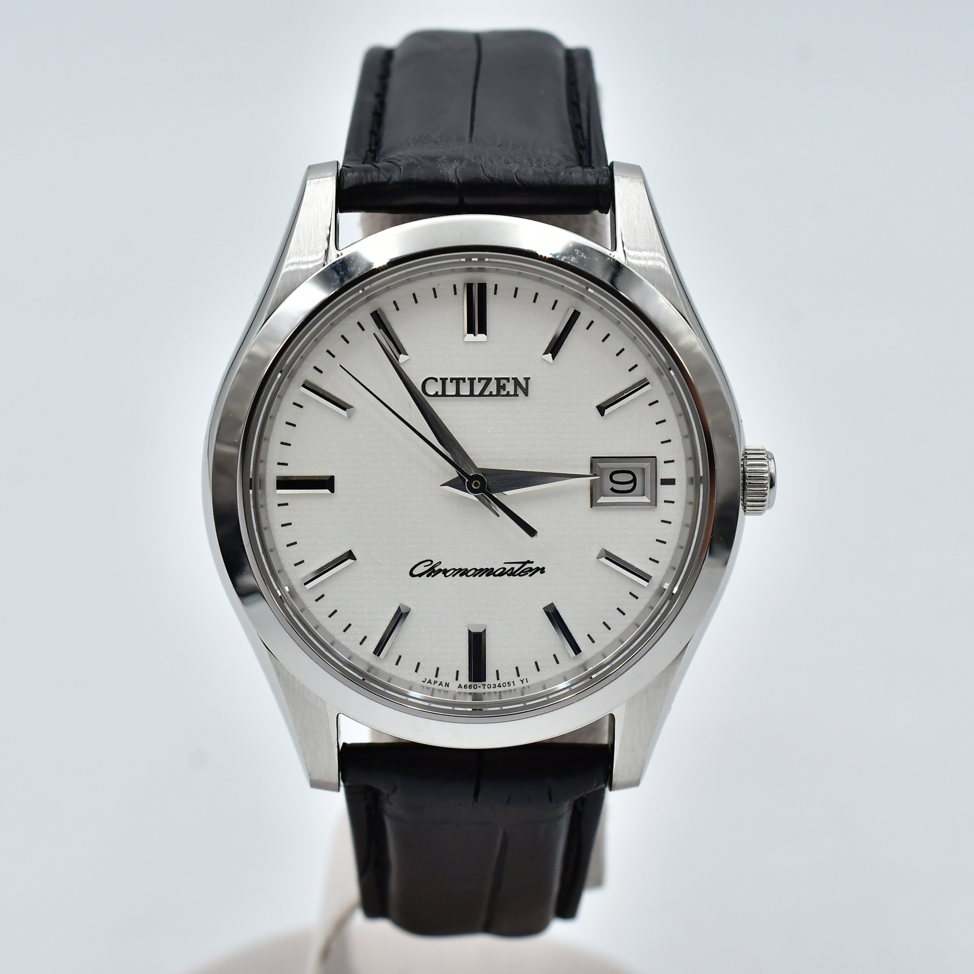 シチズン ザ シチズン クロノメーター 白文字盤 SS×革/QZ ABランク