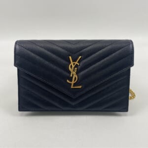 サンローラン カサンドラ エンベロープ チェーンウォレット 黒 キャビアスキン 買取実績【買取日：2025年10月25日】