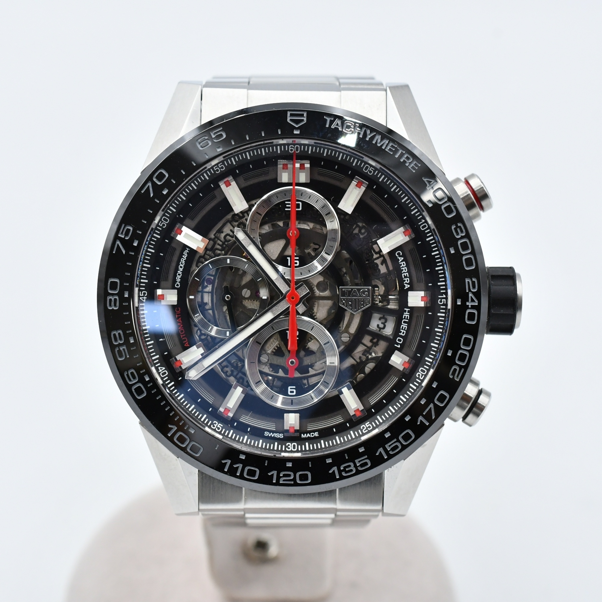 タグホイヤー カレラ キャリバー ホイヤー01 クロノグラフ スケルトン文字盤 SS/AT ABランク
