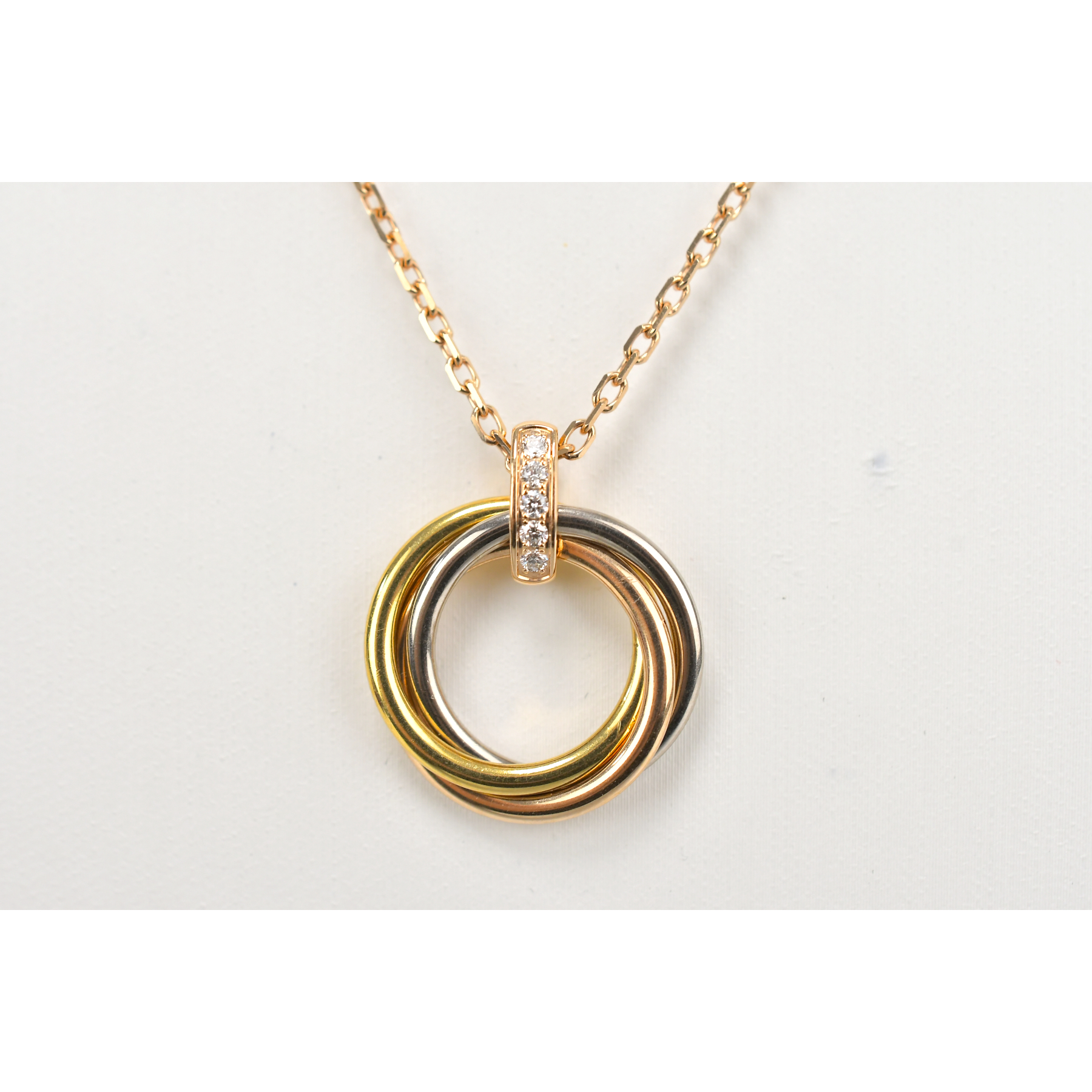 カルティエ トリニティ ダイヤモンド ネックレス Au750YG/PG/WG Aランク