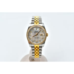 ロレックス デイトジャスト シェル文字盤 ダイヤベゼル SS×YG/AT 116243NG 買取実績【買取日：2025年9月22日】