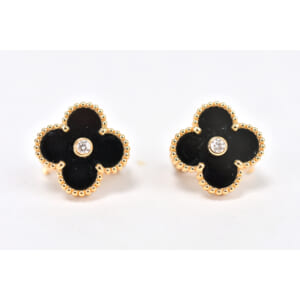 ヴァンクリーフ＆アーペル ヴィンテージアルハンブラ オニキス ダイヤイヤリング 750PG 買取実績【買取日：2025年10月5日】