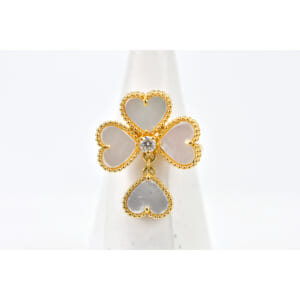 ヴァンクリーフ＆アーペル エフイヤージュ マザーオブパール 1Pダイヤ リング 750YG #50 買取実績【買取日：2025年10月1日】