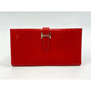 エルメス ベアンスフレ 赤系 リザード □H刻印 SV金具 買取実績【買取日：2025年9月30日】