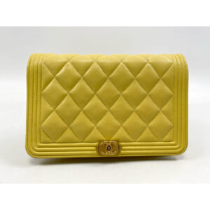 シャネル ボーイシャネル チェーンウォレット イエロー ラムスキン GD金具 買取実績【買取日：2025年10月5日】