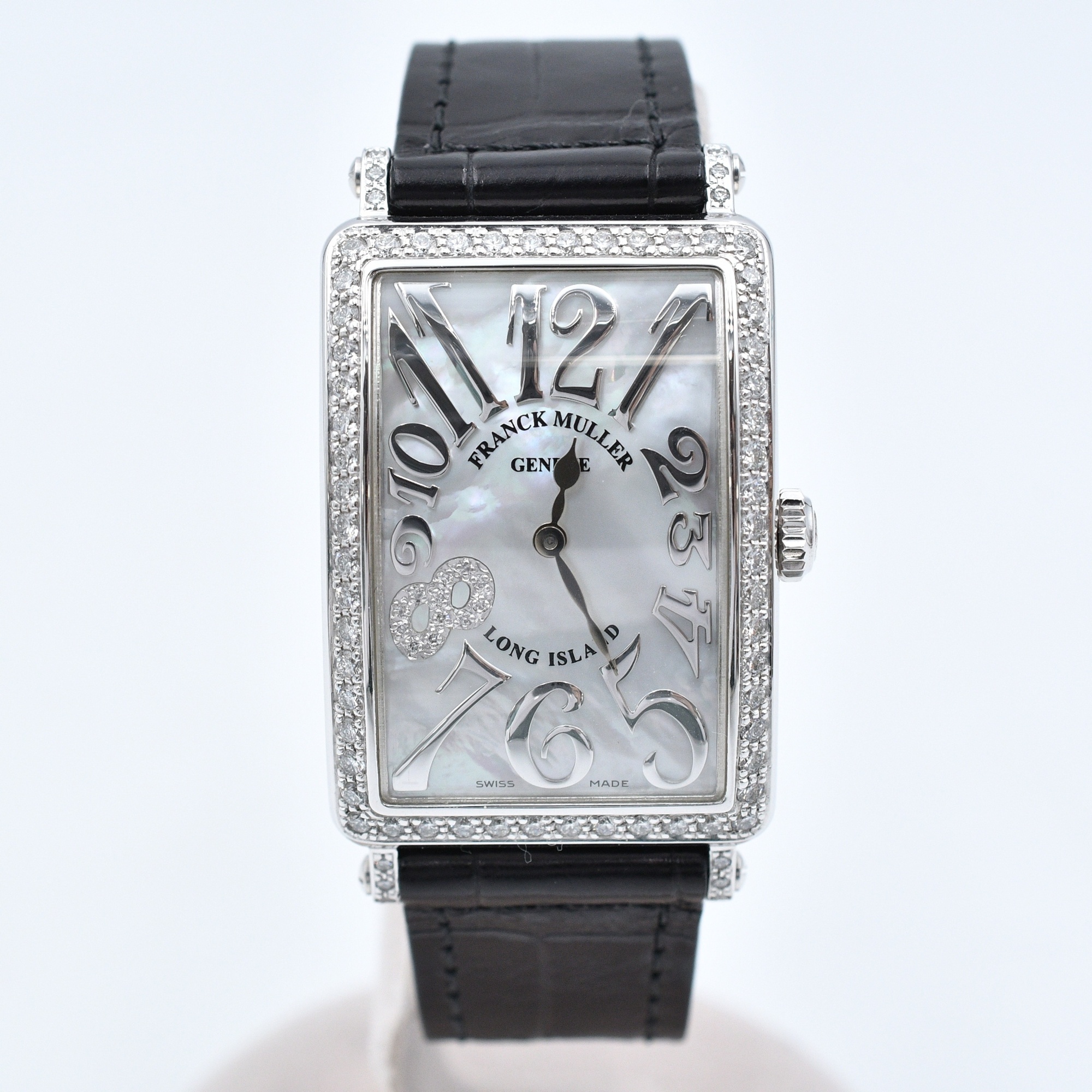 フランク ミュラー ロングアイランド シェル文字盤 SS×革/QZ Cランク