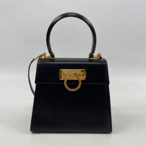 サルヴァトーレ フェラガモ ガンチーニ 2WAYバッグ 黒 GD金具 レザー 買取実績【買取日：2025年10月23日】