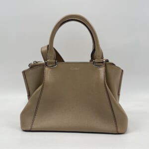 カルティエ マルチェロ 2wayハンドバッグ ベージュ パイソン×レザー