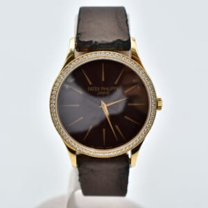 パテック フィリップ カラトラバ ブラウン文字盤 ダイヤベゼル PG×革/手巻き 4897R-001 買取実績【買取日：2025年10月17日】