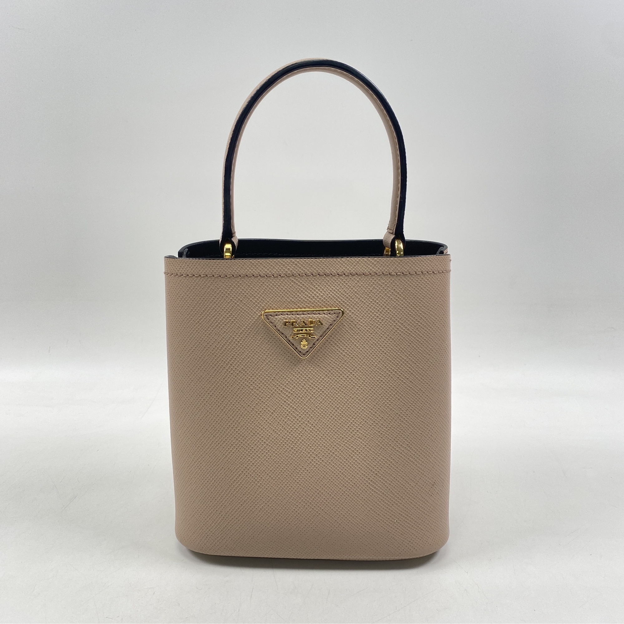 プラダ パニエ サフィアーノ 2WAYバッグ ピンク レザー Bランク