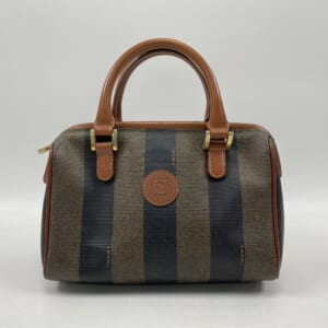 フェンディ ペカン柄 ミニボストンバッグ キャンバス×レザー ブラウン×黒 買取実績【買取日：2025年10月22日】