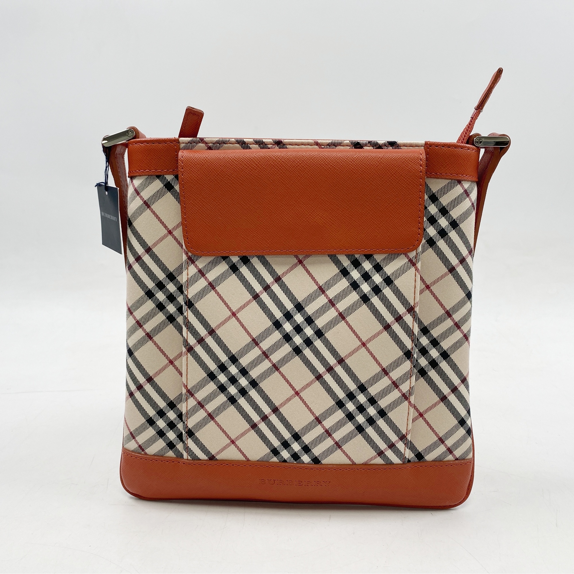 美品○バーバリー バナーバッグ 2way ハンドバッグ ノバチェック