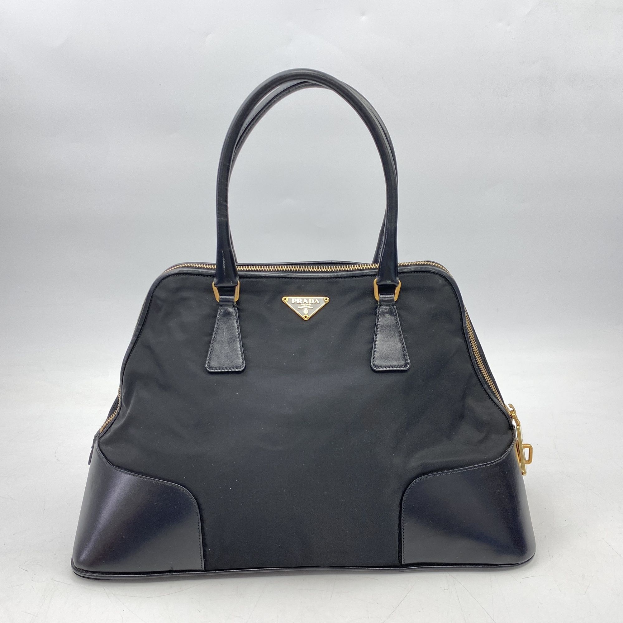 プラダ テスート ボストン ハンドバック 黒 ナイロン Bランク