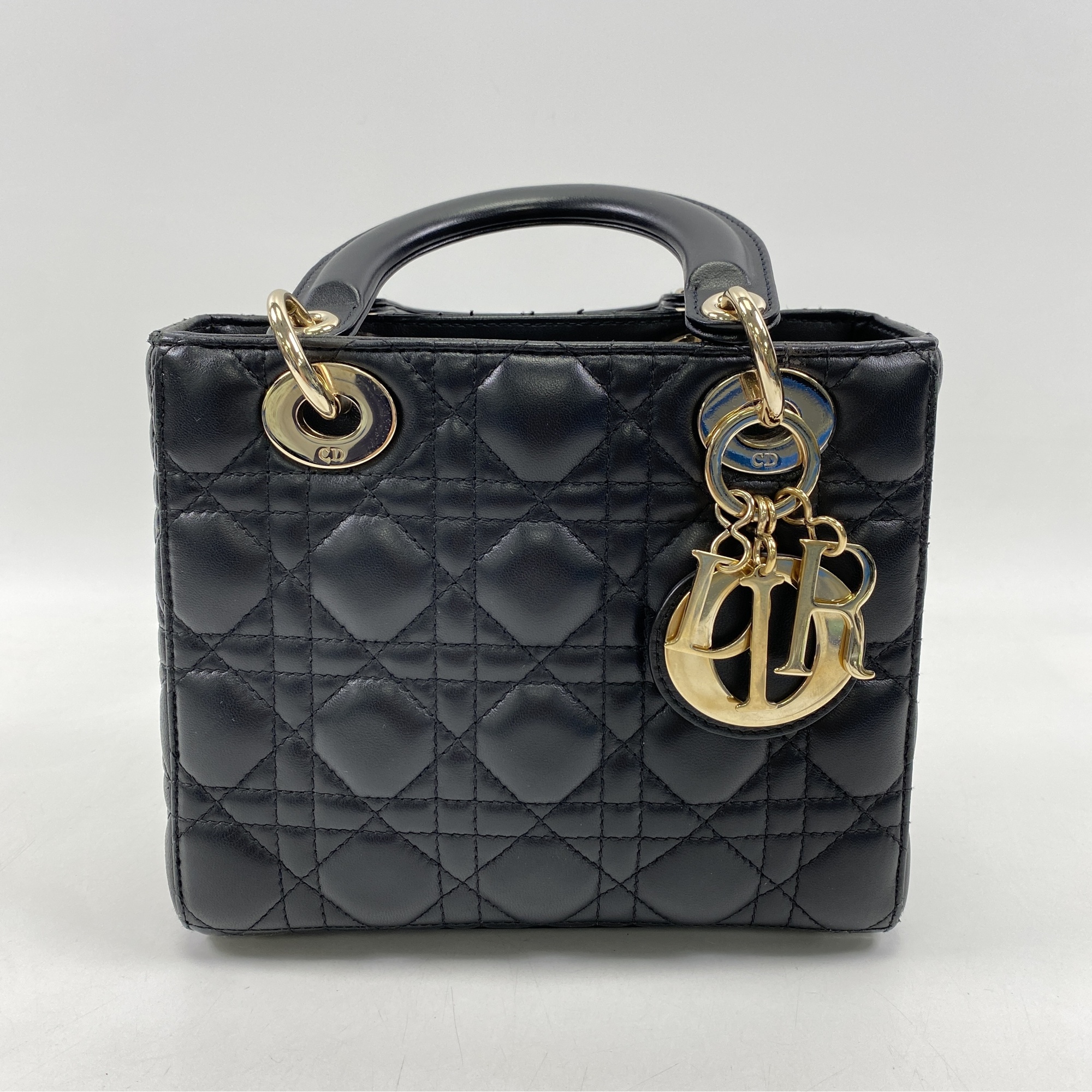 ディオール マイレディディオール ミディアム カナージュ GD金具 黒 Bランク