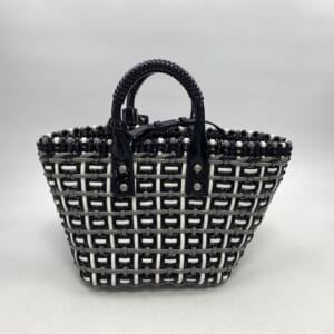 バレンシアガ ビストロXS バケットバッグ エナメル 黒×白×グレー 671342 買取実績【買取日：2025年10月21日】