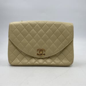 シャネル ハーフムーン ベージュ ラムスキン GD金具 シールあり 買取実績【買取日：2025年10月23日】