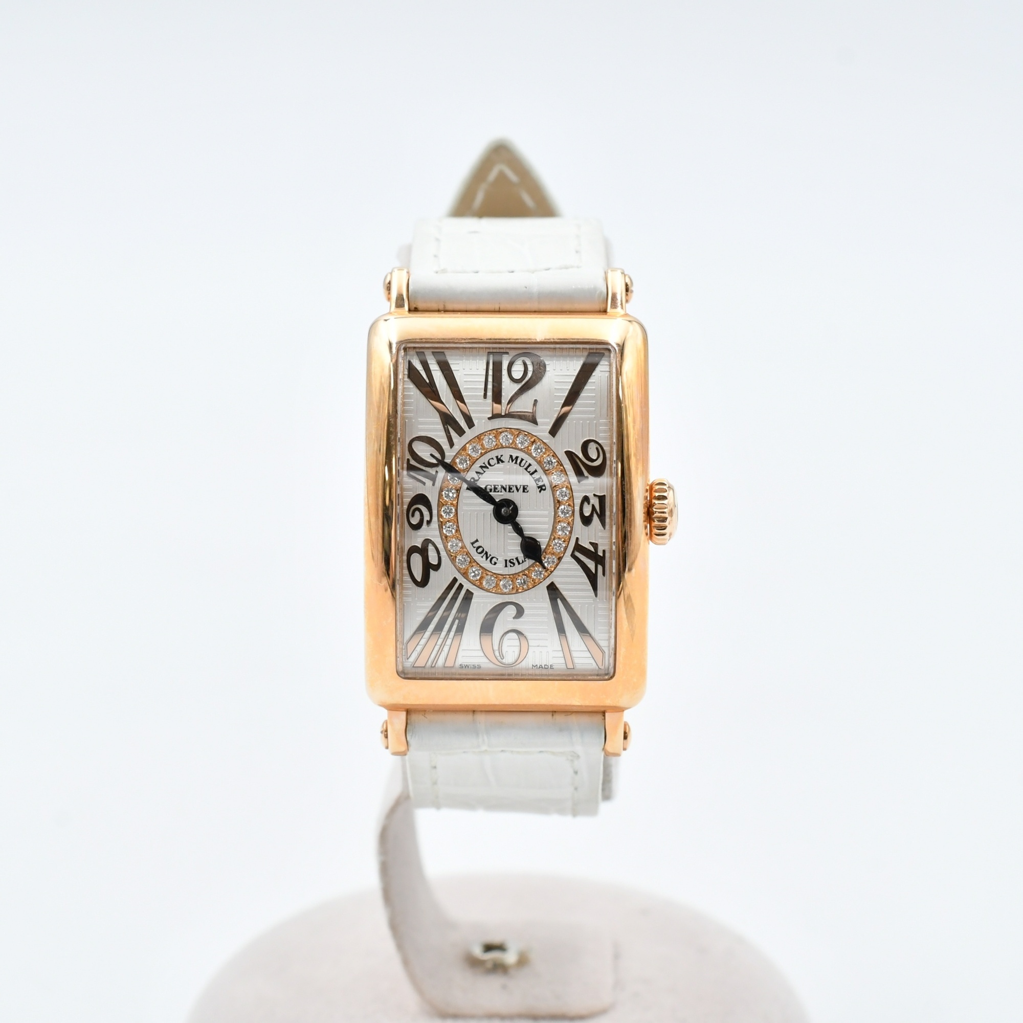 フランク ミュラー ロングアイランド シルバー文字盤 PG×レザー/QZ BCランク