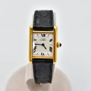 カルティエ マストタンクヴェルメイユLM アイボリー文字盤 SS×革