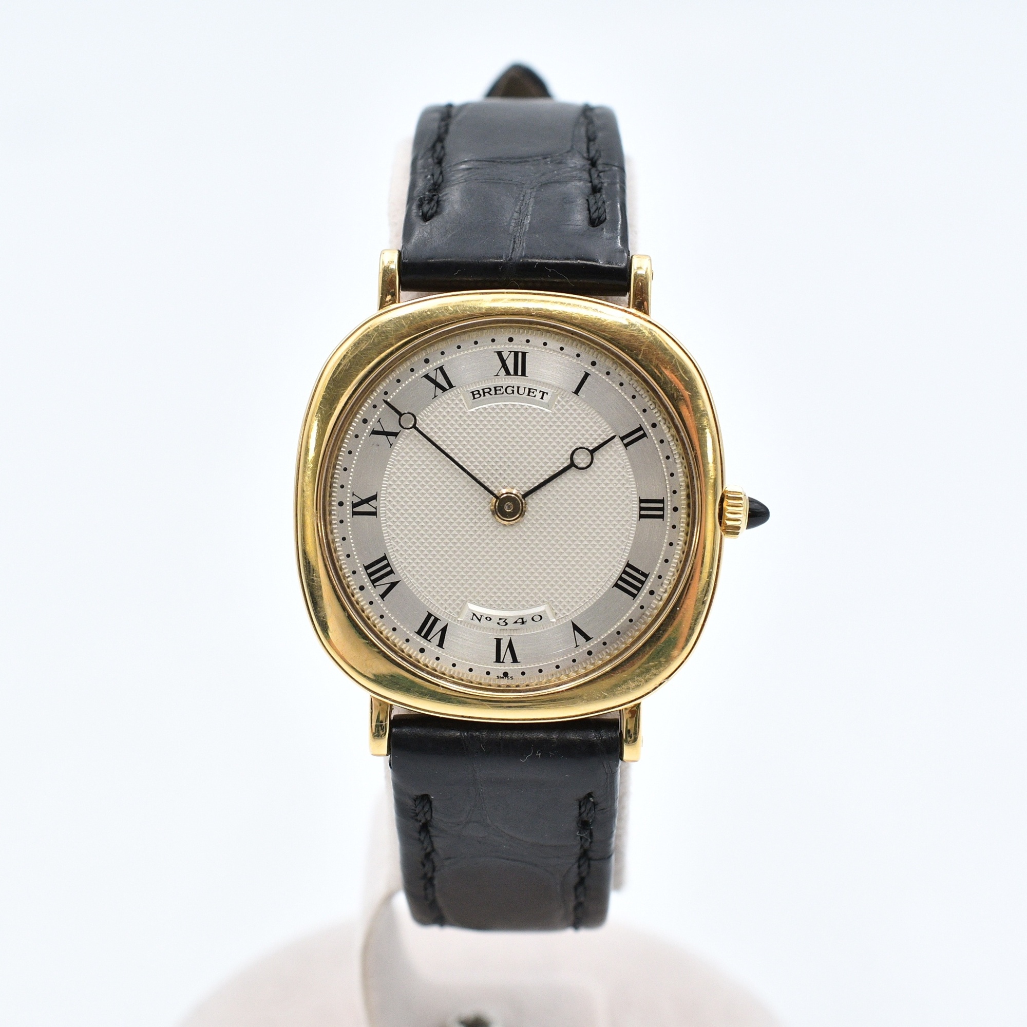 ブレゲ クラシック シルバー文字盤 YG×革/手巻き Bランク