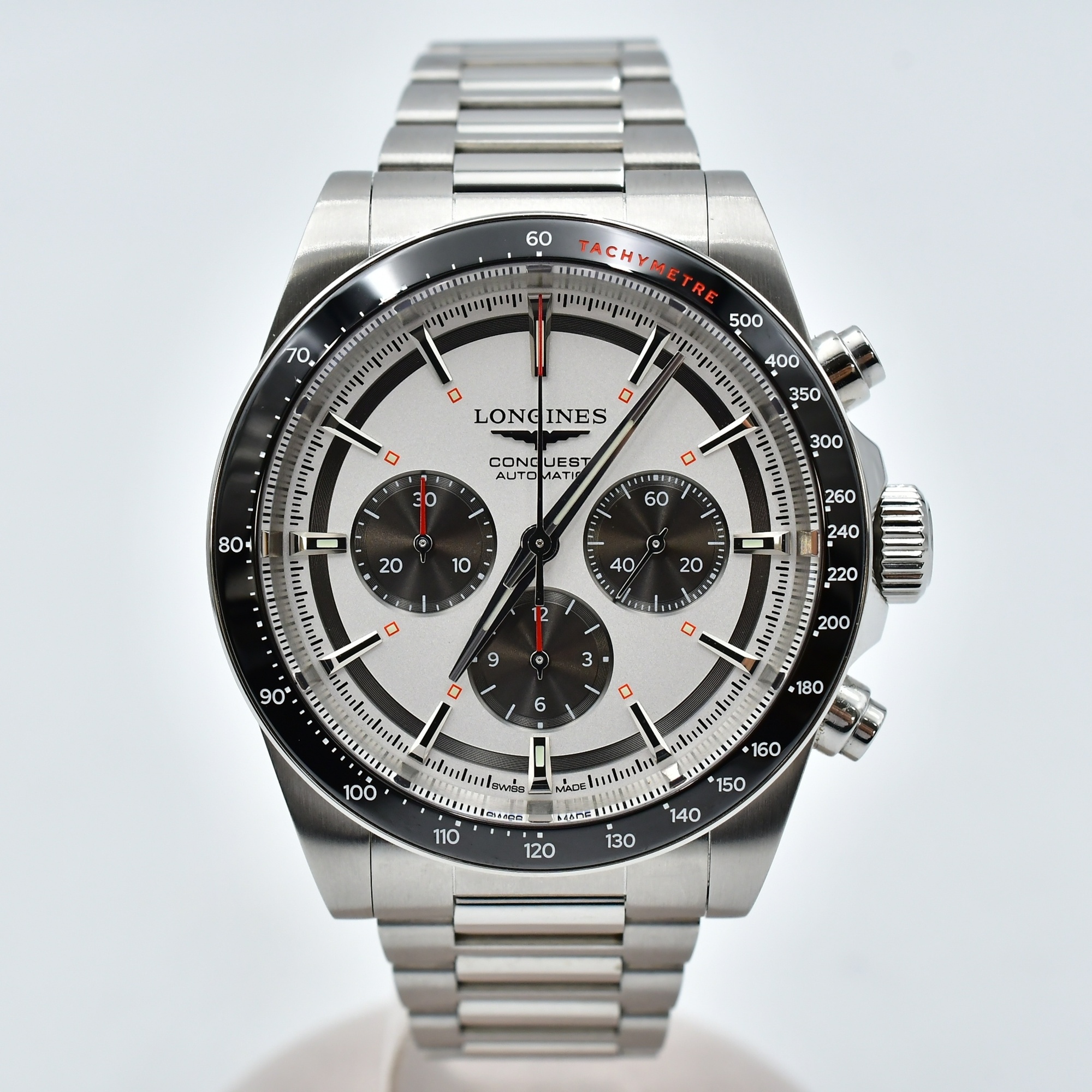 ロンジン コンクエスト シルバー文字盤 SS/AT Aランク