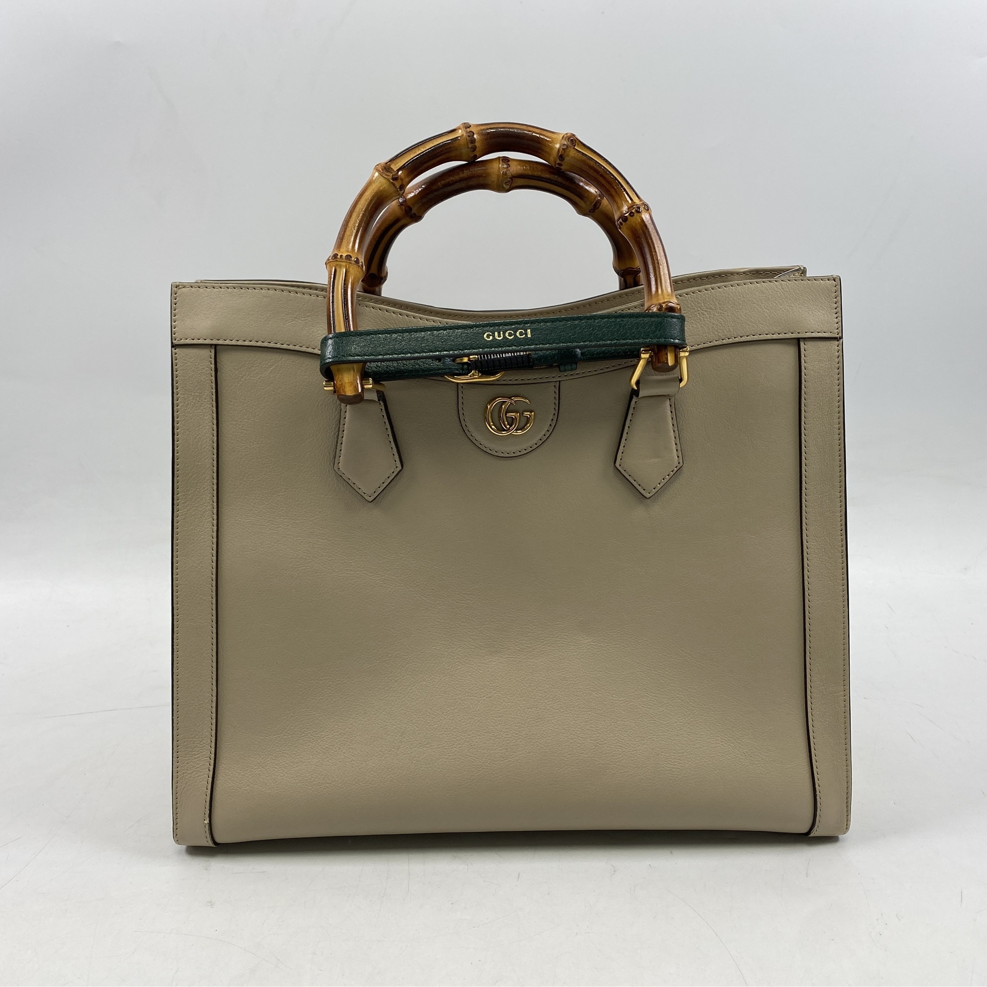 グッチ ダブルG ダイアナ ミディアムトートバッグ レザー ベージュ ABランク