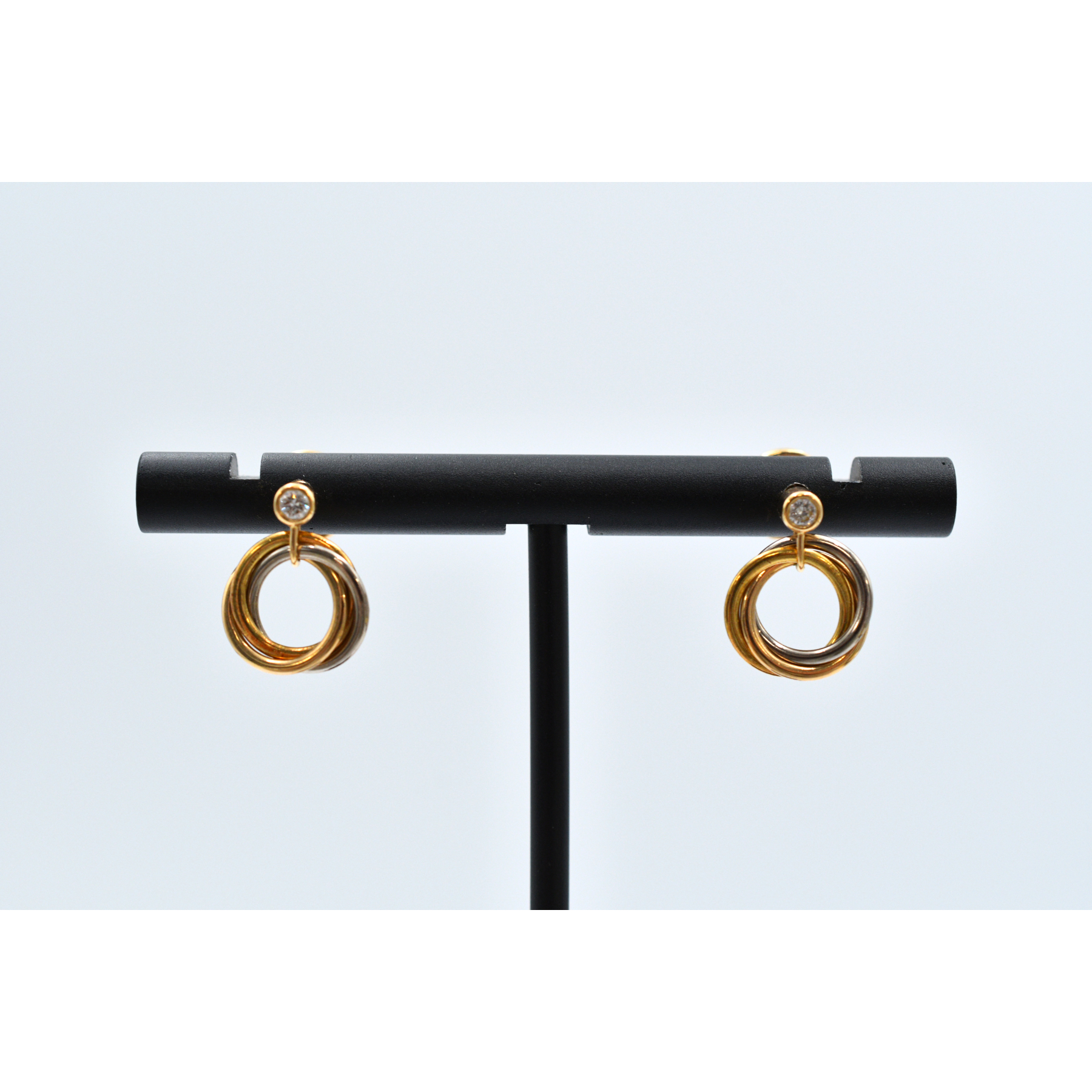 カルティエ トリニティ スモール ダイヤピアス Au750 YG/PG/WG Bランク