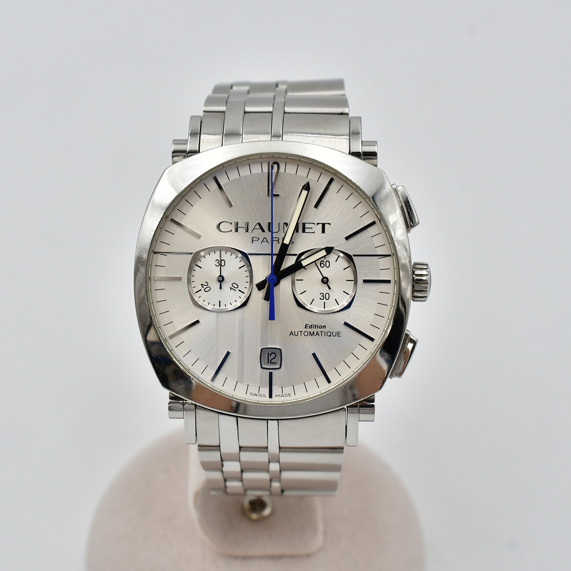 ショーメ ダンディクロノ シルバー文字盤 SS/AT W11690-30B ABランク