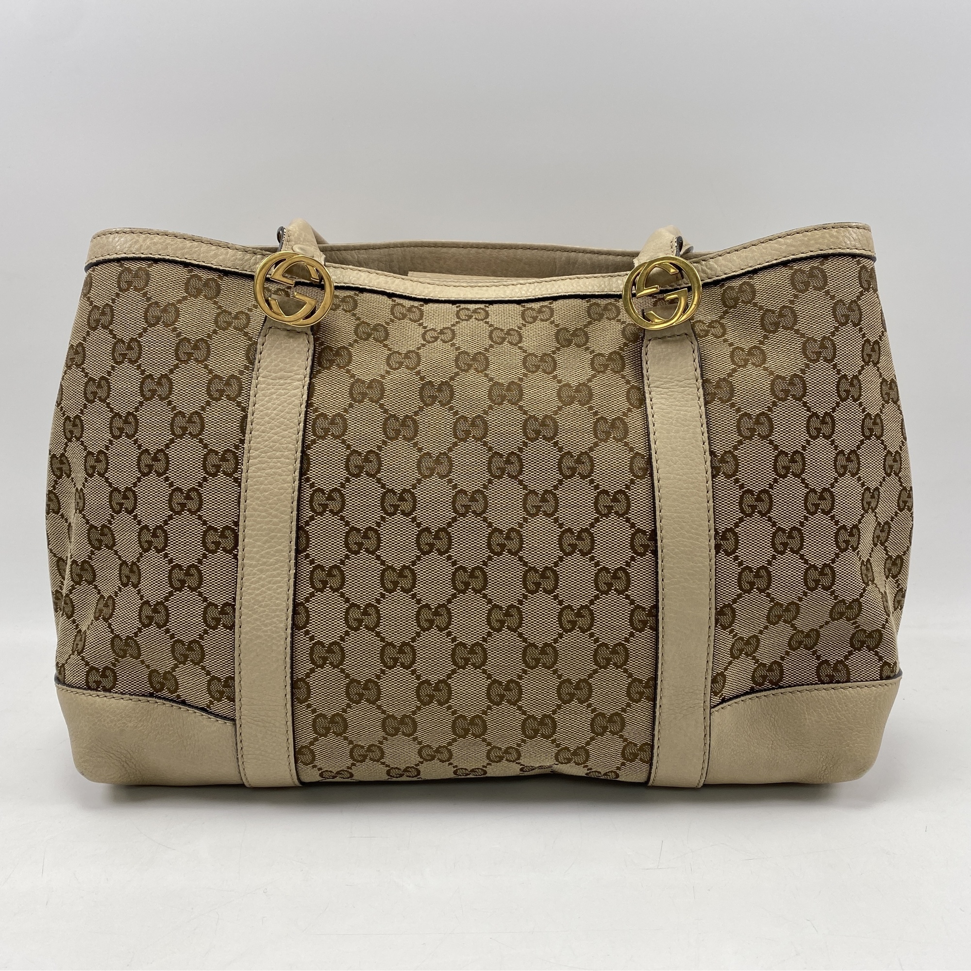 グッチ GGキャンバス ハンドバッグ ベージュ Bランク