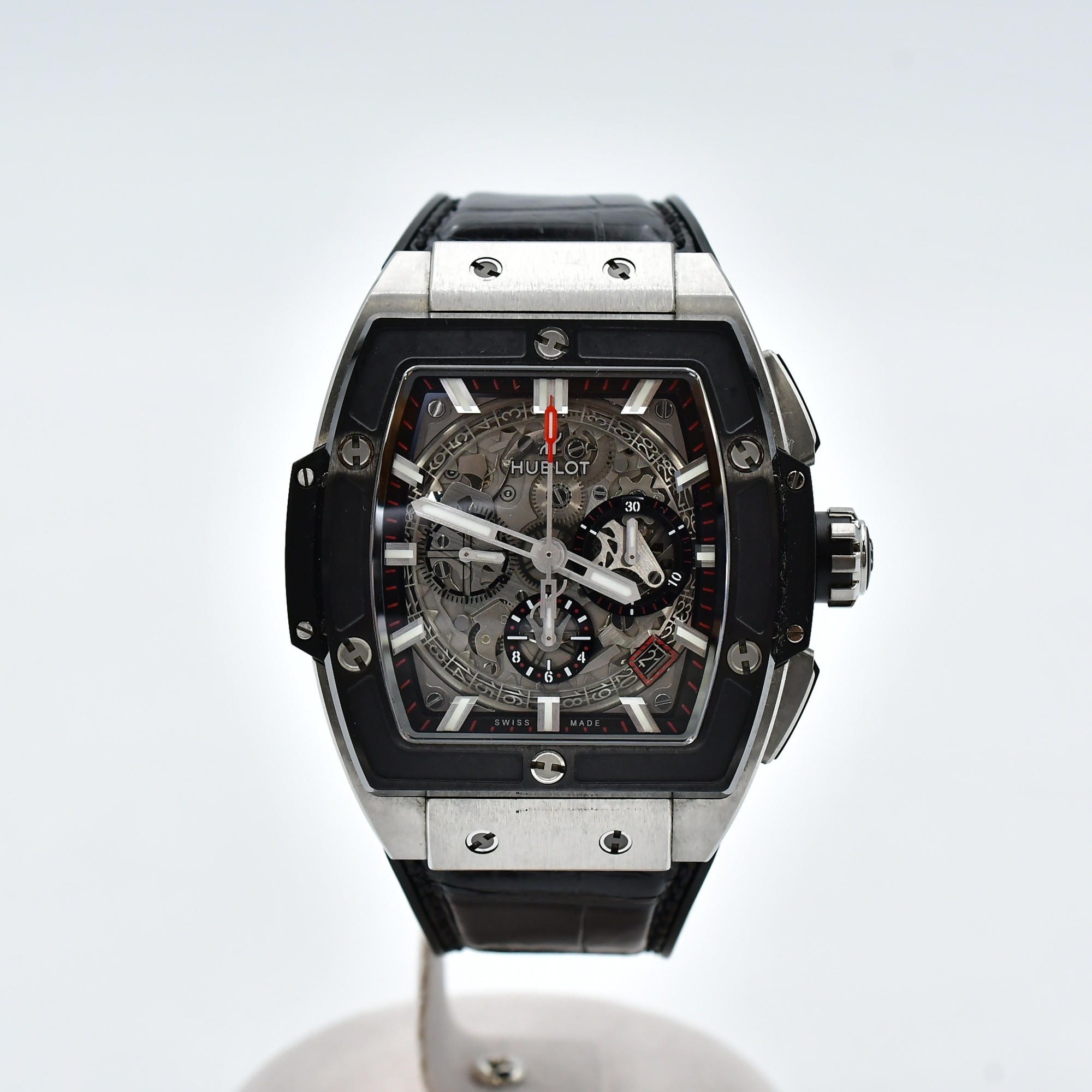 ウブロ スピリットオブビッグバン シルバー文字盤 Ti×CE×ラバー/AT Bランク