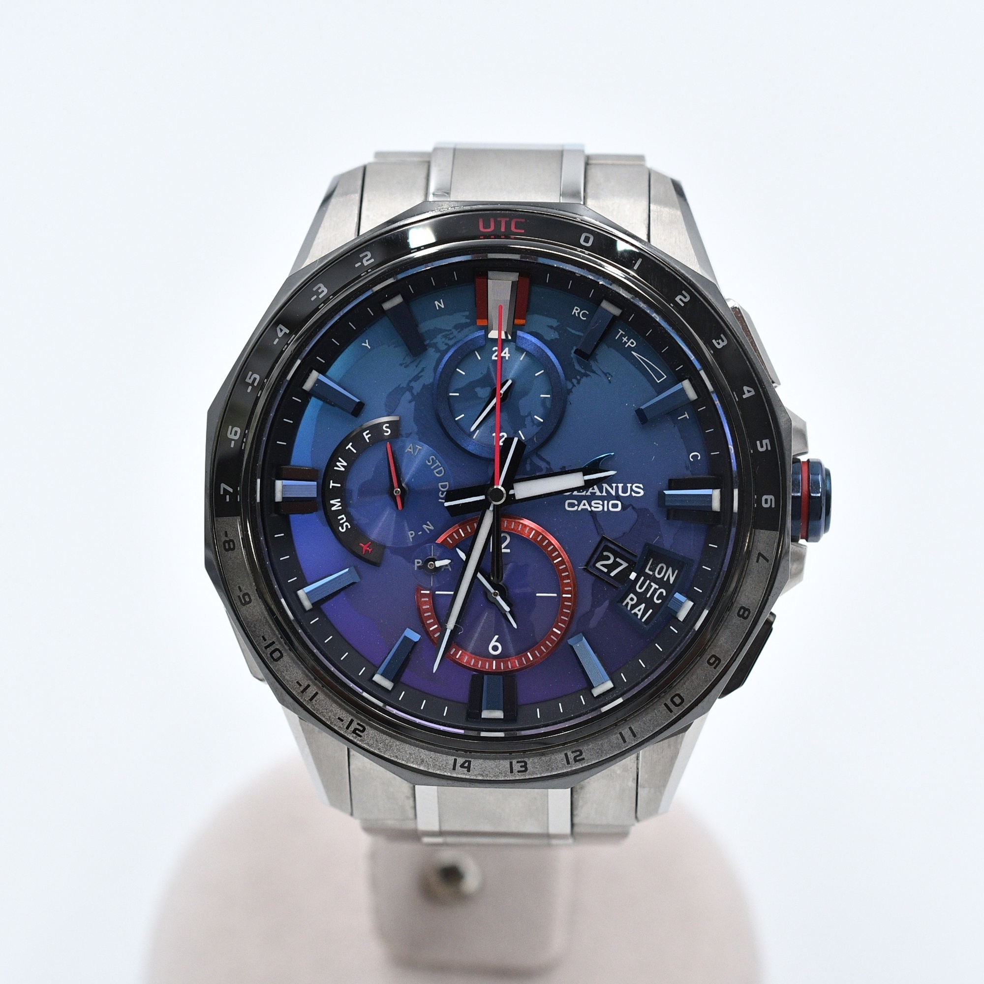 カシオ オシアナス 宇宙兄弟 コラボレーションモデル 世界限定700本 青文字盤 SS/ソーラー Bランク