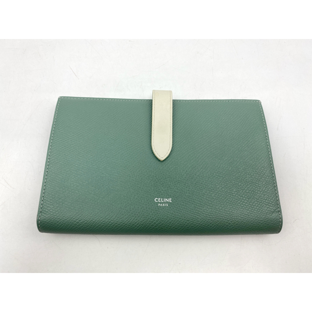 セリーヌ ラージストラップウォレット 緑×白 レザー 買取実績【買取日