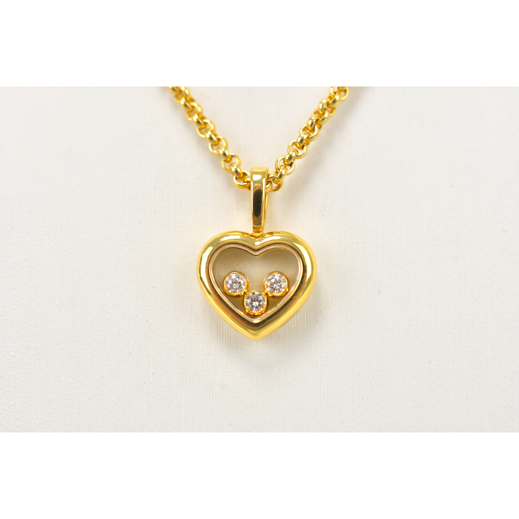 ショパール ハッピーダイヤ ネックレス 3PD K18YG 794611-0003 Aランク