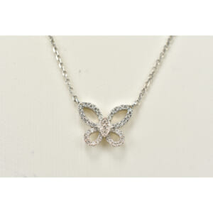グラフ バタフライシルエット ミニ ダイヤ ネックレス Au750WG 買取実績【買取日：2025年10月1日】