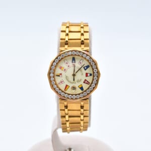 コルム アドミラルズカップ ダイヤベゼル デイト 白文字盤 K18YG/QZ 39.910.65.V85 買取実績【買取日：2025年10月5日】