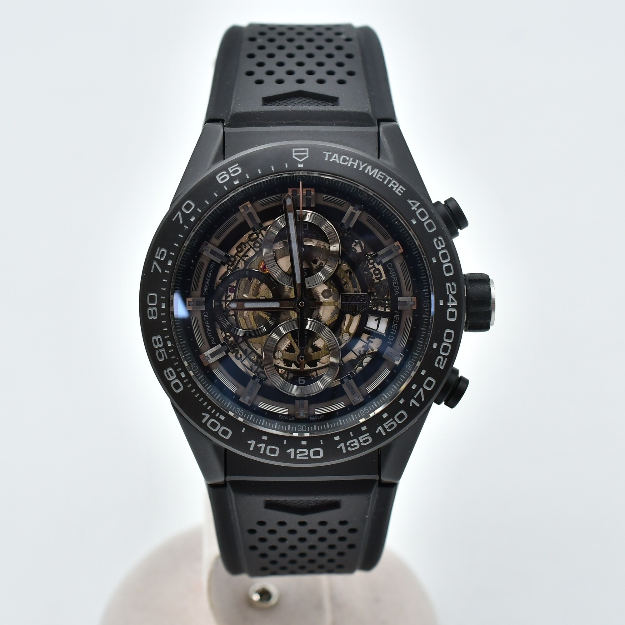 タグホイヤー カレラ キャリバー ホイヤー01 スケルトン文字盤 CE×ラバー/AT ABランク