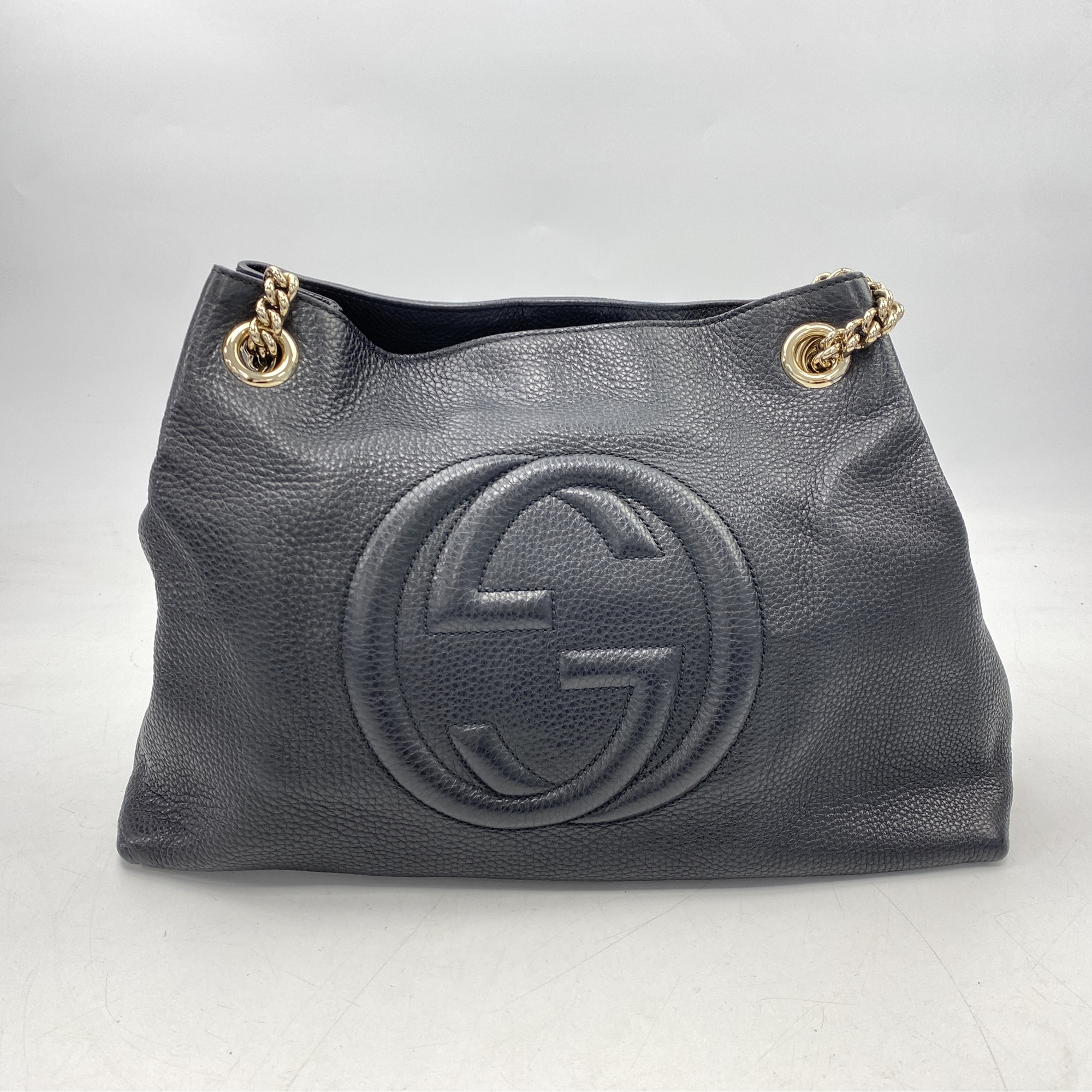 グッチ ソーホー チェーンショルダーバッグ 黒 レザー 308982 Bランク