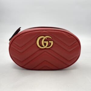 グッチ GGマーモント ウエストバッグ レッド レザー 476434 買取実績【買取日：2025年10月26日】