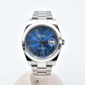 ロレックス デイトジャスト アズーロブルー文字盤 オイスターブレス SS/AT 126300 買取実績【買取日：2025年10月9日】