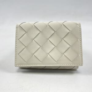 ボッテガヴェネタ イントレチャート 三つ折り財布 ホワイト×ブルー レザー 592678 592678 買取実績【買取日：2025年10月19日】
