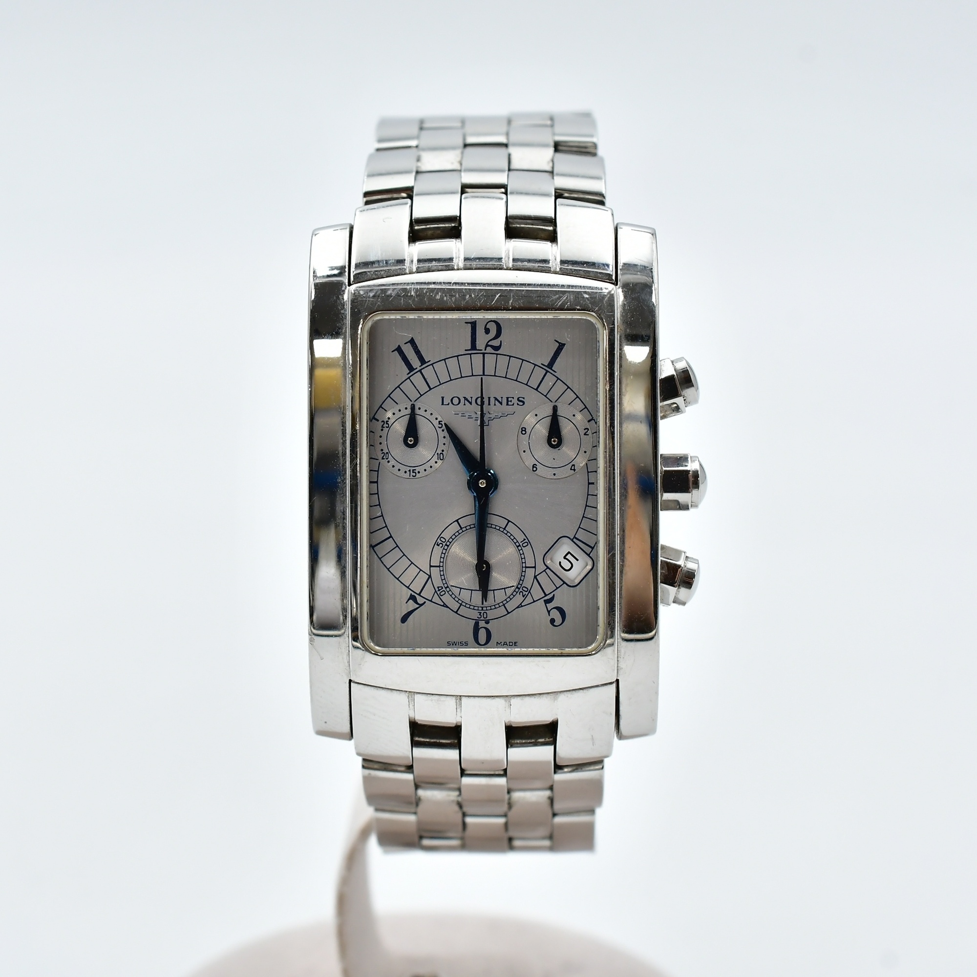 ロンジン ドルチェビータ クロノグラフ シルバー文字盤 SS×QZ Bランク