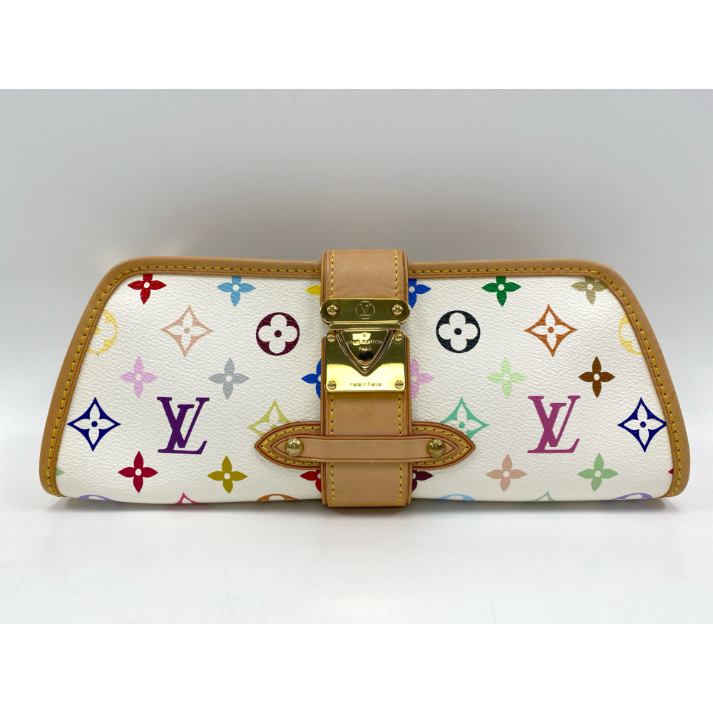 ルイ・ヴィトン モノグラム・マルチカラー シャーリー ハンドバッグ ワンショルダーバッグ レディース 白 PVC M40049 Bランク