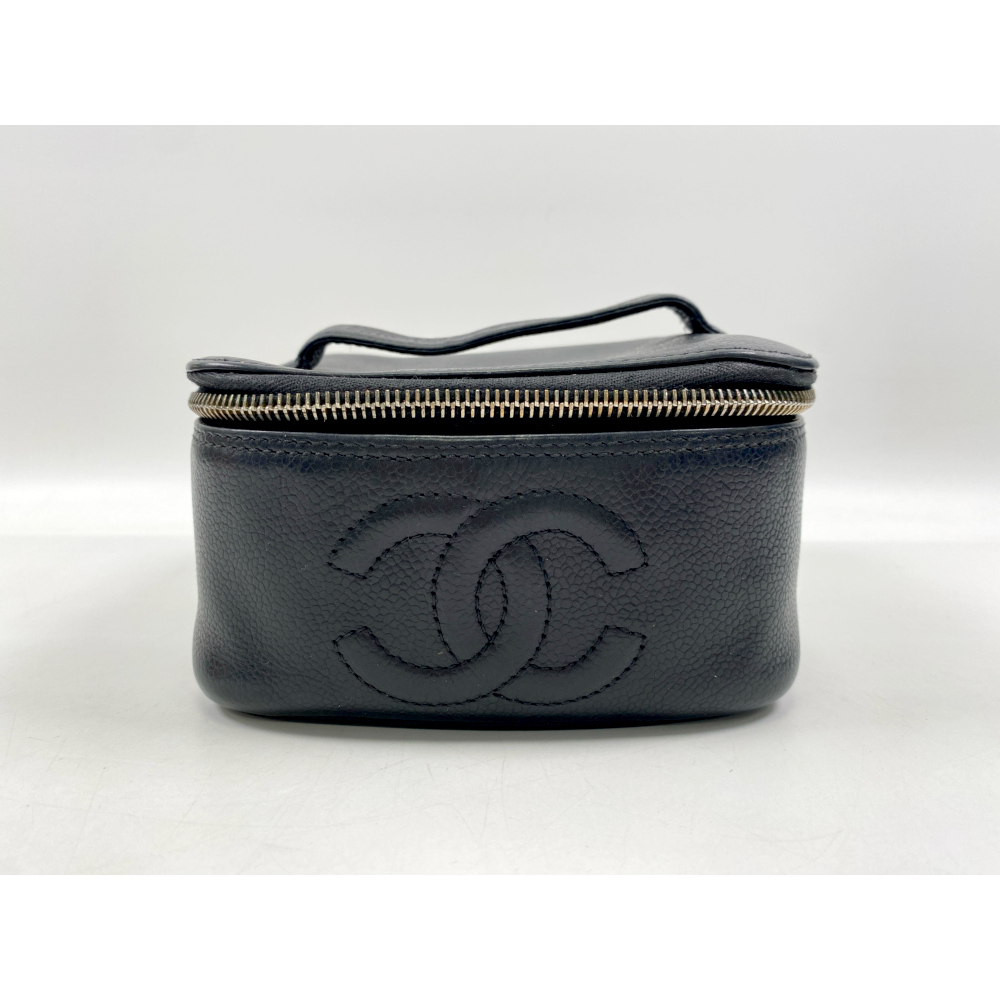 【美品】シャネル キャビアスキン バニティバッグ ココマーク 黒 ギャランティ 超極美品】シャネル キャビアスキン バニティバッグ ココマーク