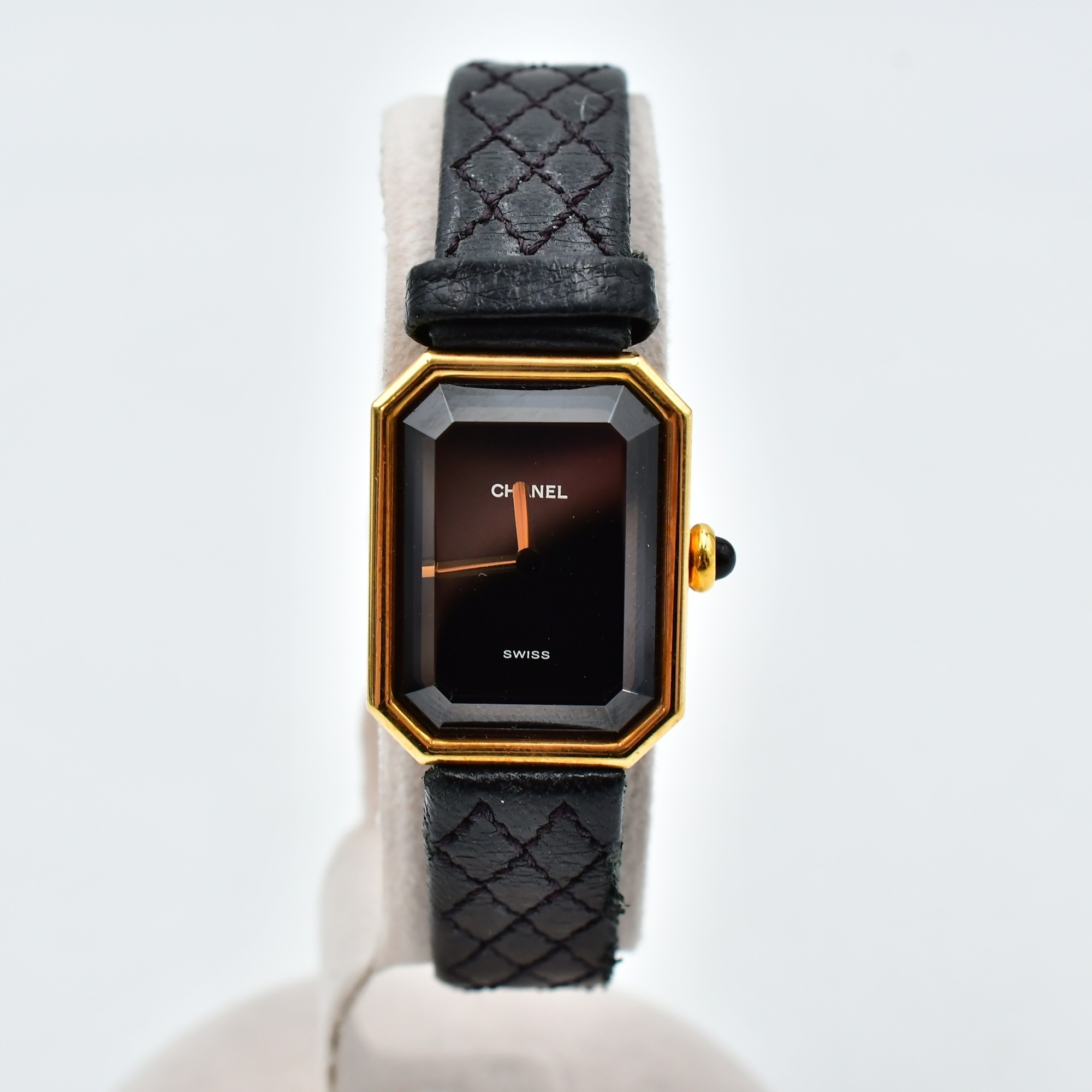 シャネル CHANEL プルミエール 腕時計 黒文字盤 クオーツ ゴールド 