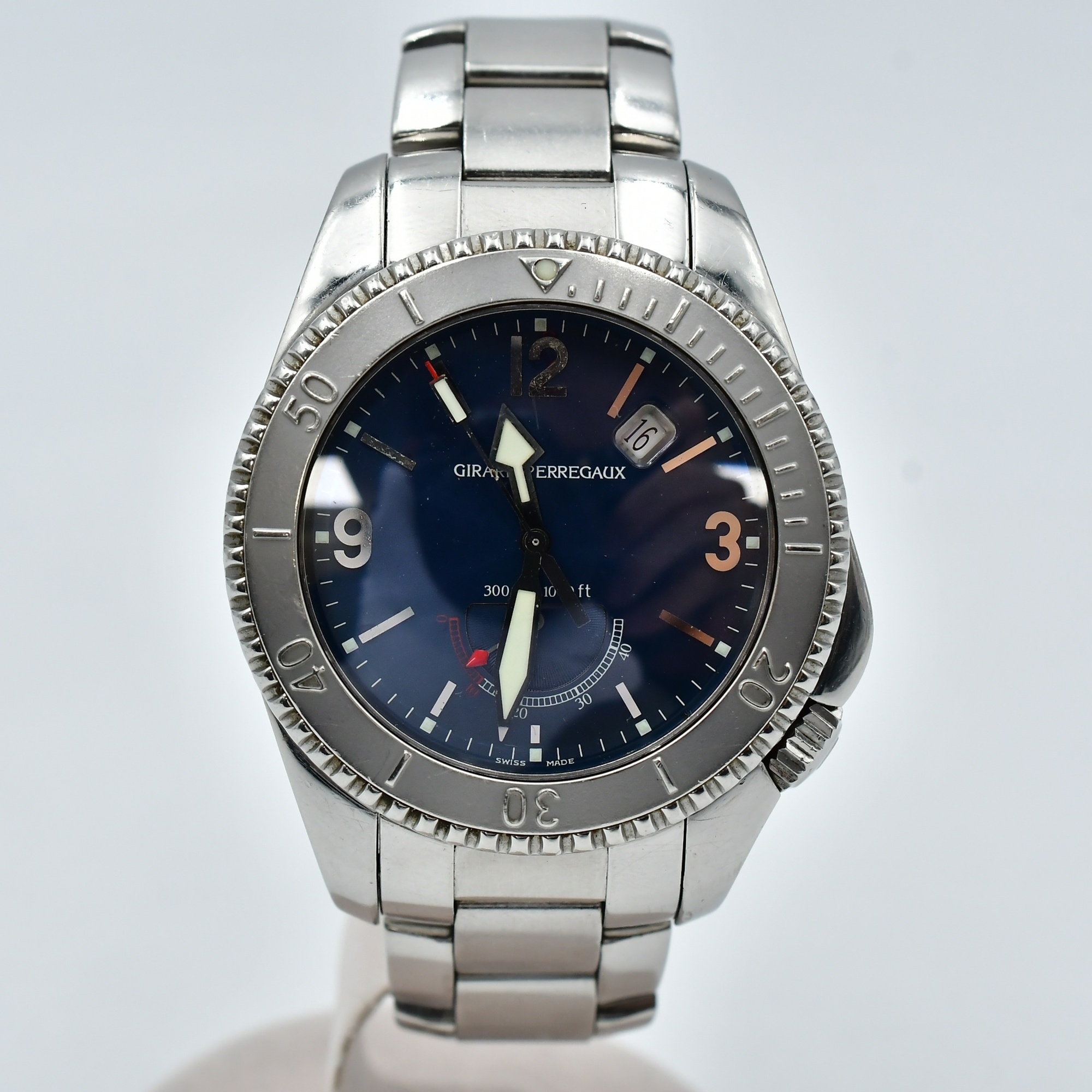 ジラール ペルゴ シーホーク 青文字盤 SS/AT パワーリザーブ Bランク