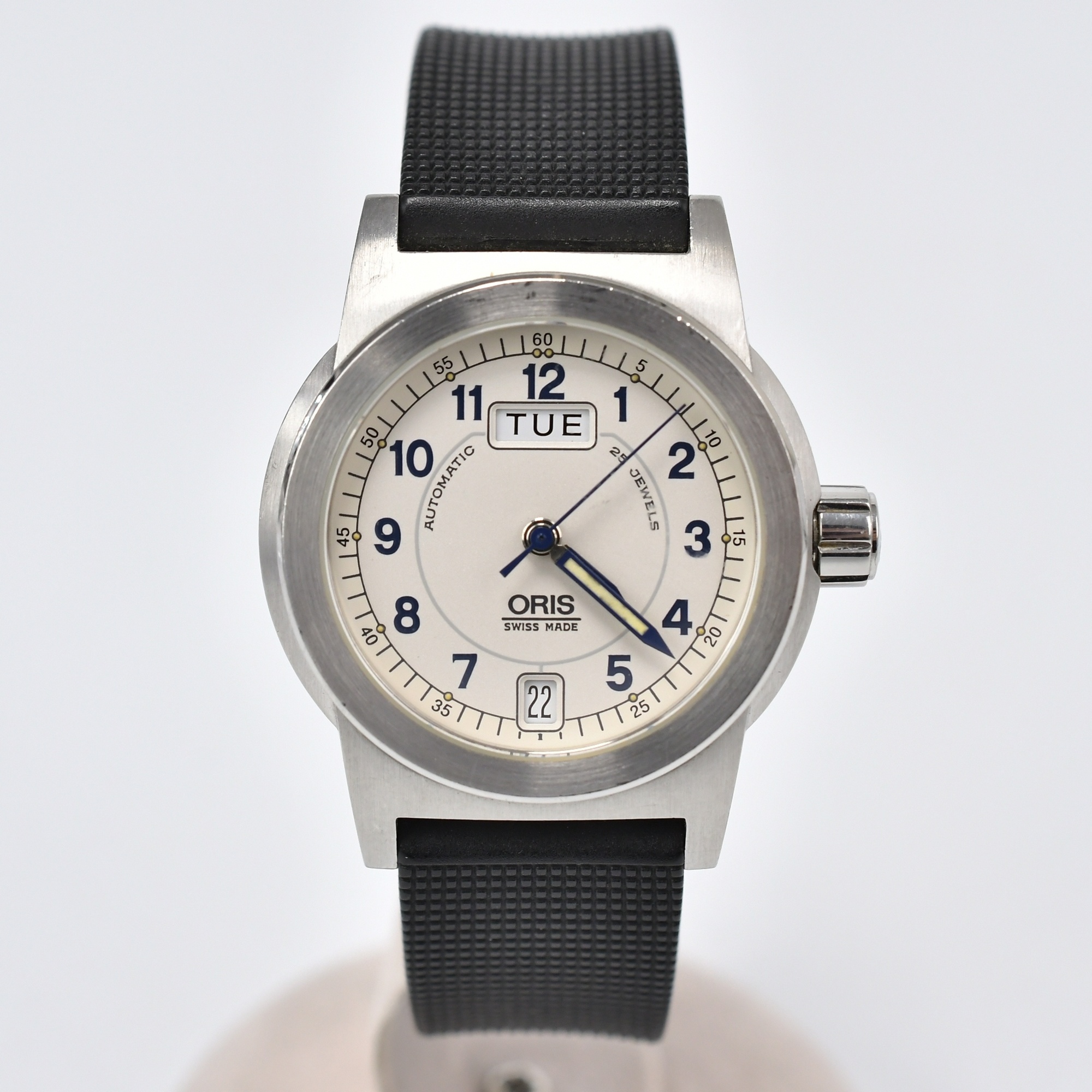 オリス ビッグクラウン デイデイト 白文字盤 SS×ラバー/AT Bランク