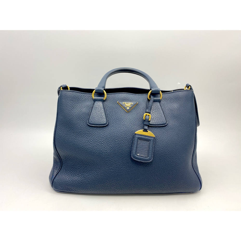 プラダ 2wayバッグ ネイビー レザー 1BA794 Bランク