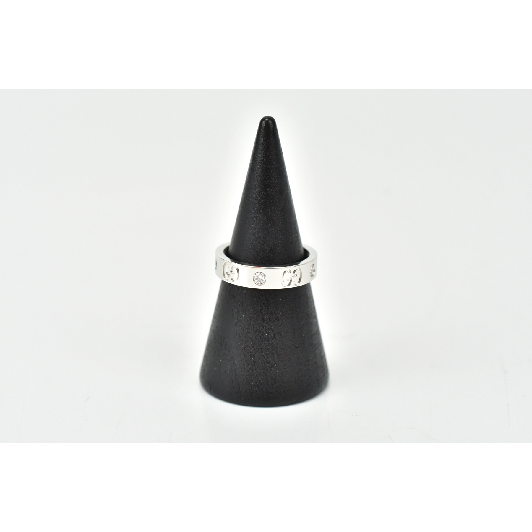 グッチ アイコン リング ダイヤ 750WG #9 Sランク