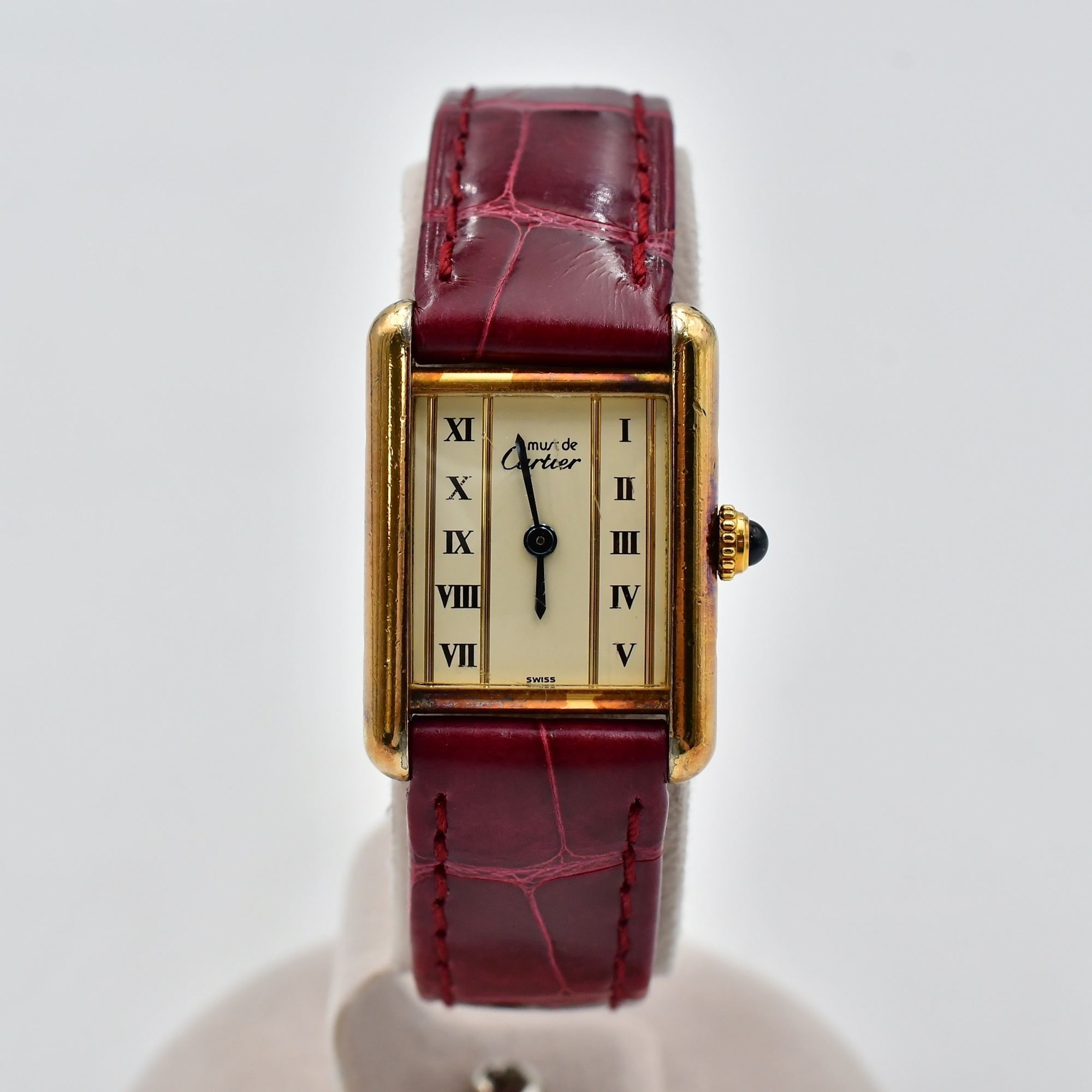 Cartier カルティエ ヴェルメイユ 白文字盤 QZ SV925 楽天市場】カルティエ マストタンクSM ヴェルメイユ 白文字盤 QZ