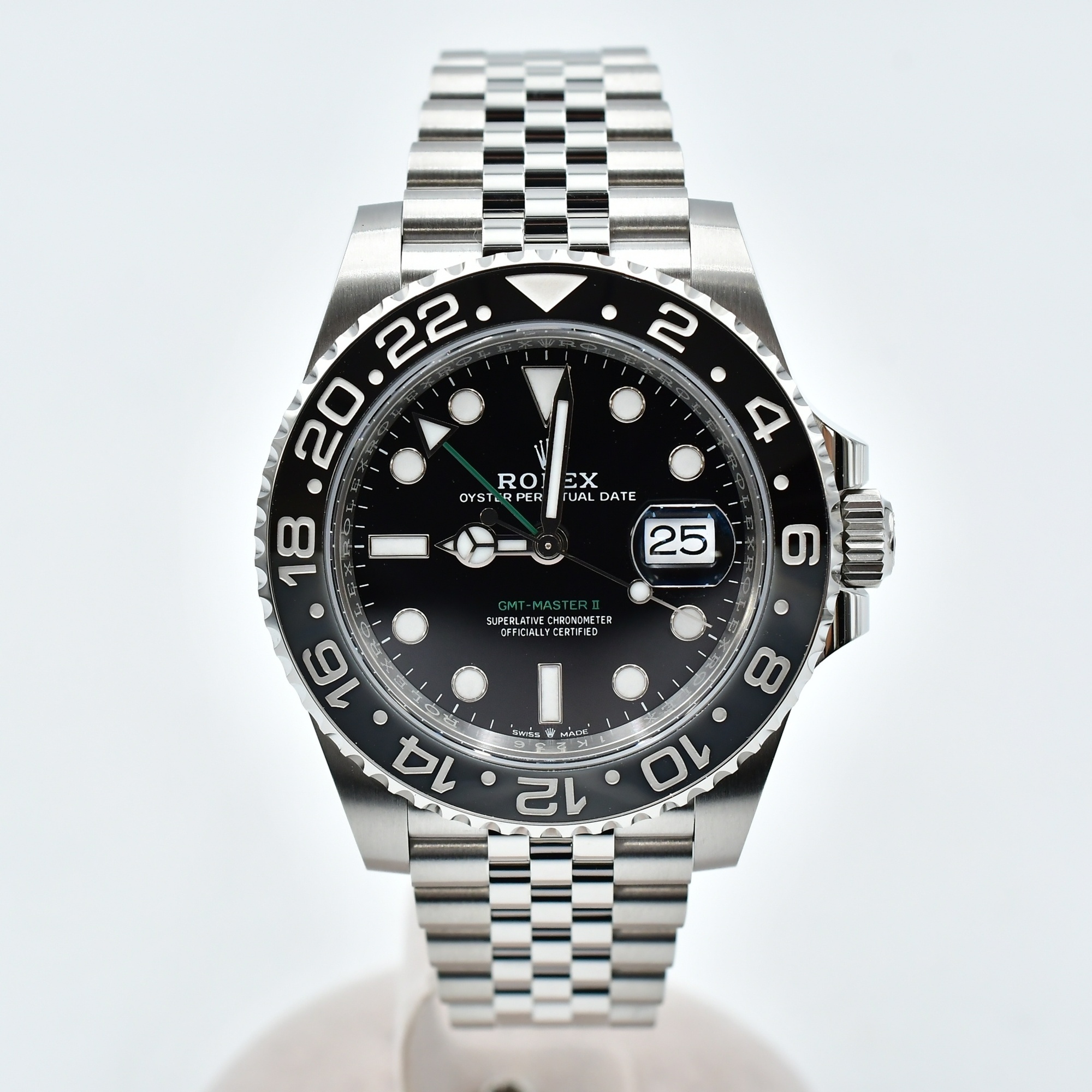 ロレックス GMTマスターⅡ 黒文字盤 SS/AT 126710GRNR Nランク